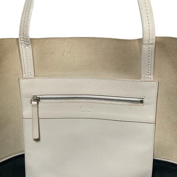 CELINE Horizontal Two Tone Large Leather Tote Purse - Picture 13 of 16